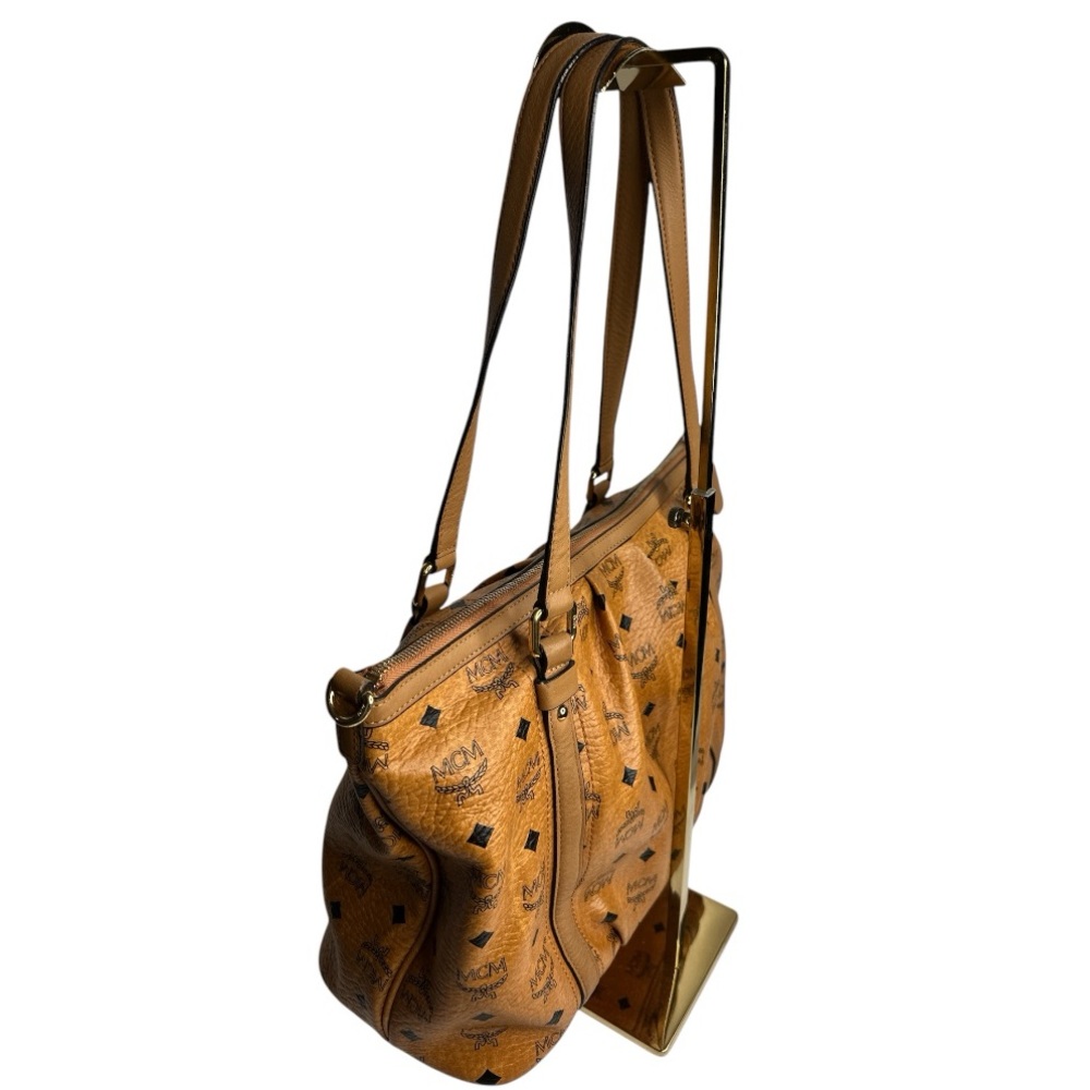 MCM Visetos Cognac Shoulder Bag - Picture 5 of 12